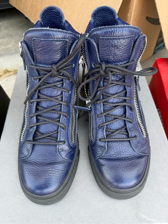 Guiseppe Zanotti Other - Men's Navy Leather Zip-Detail Boots
